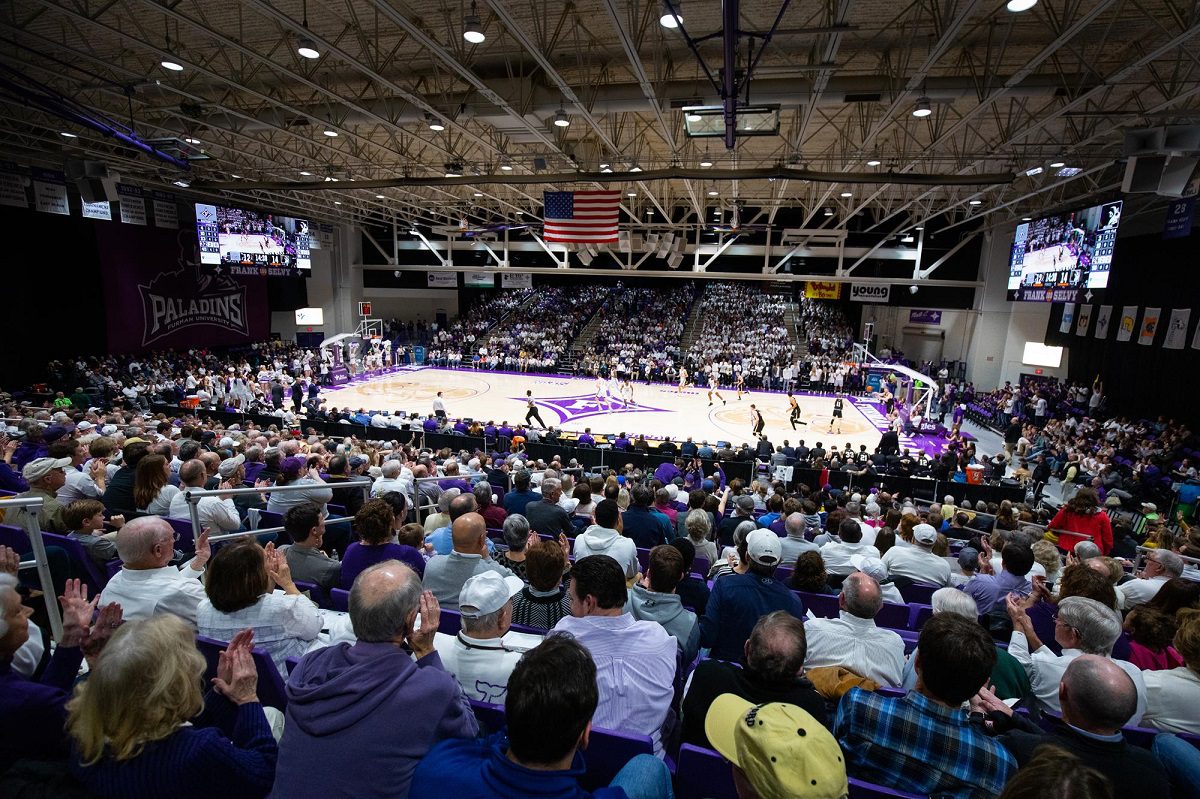 interior view of basketball arena, Timmons Arena